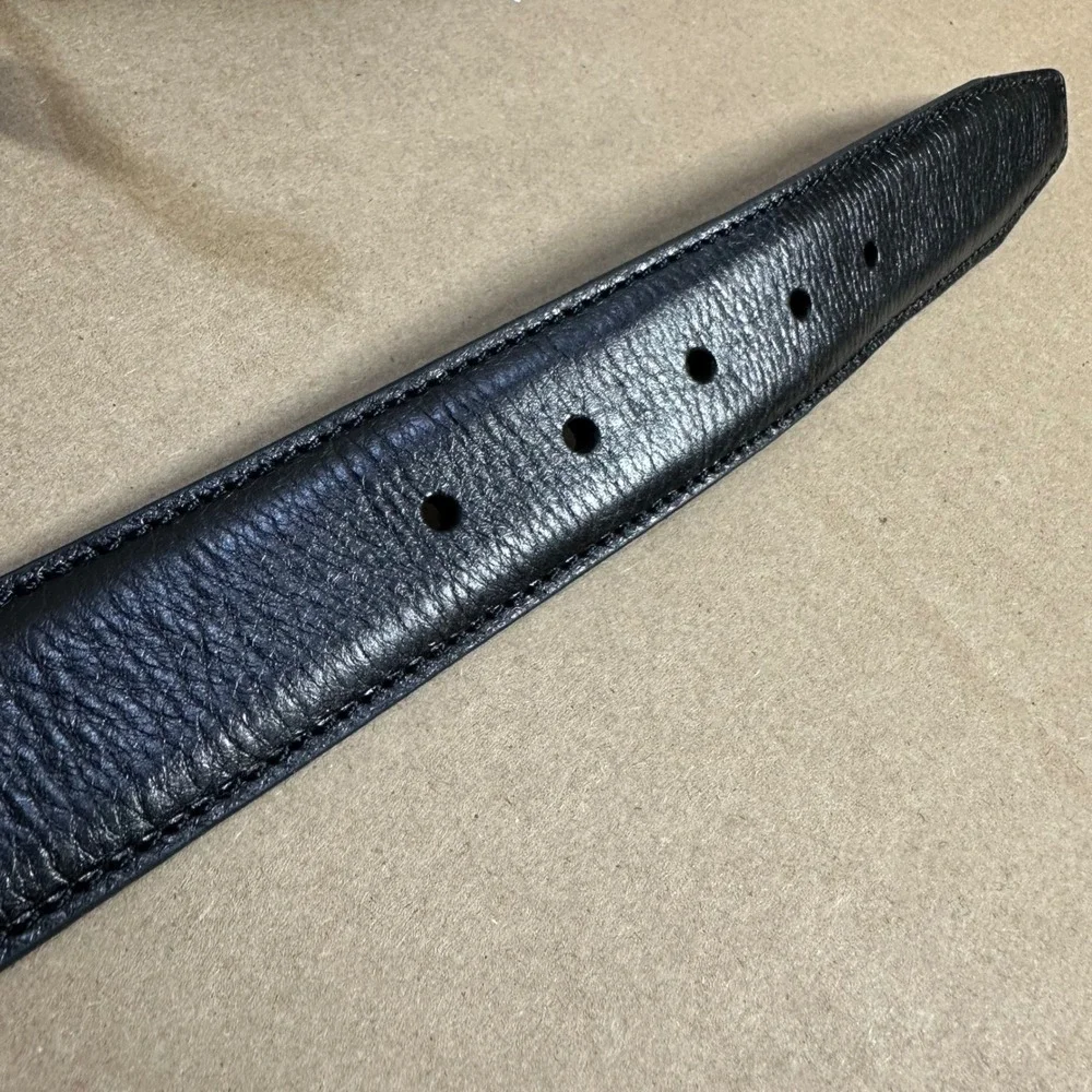 Trafalgar Belt Strap Mens 48 Black Full Grain Leather Replacement No Buckle